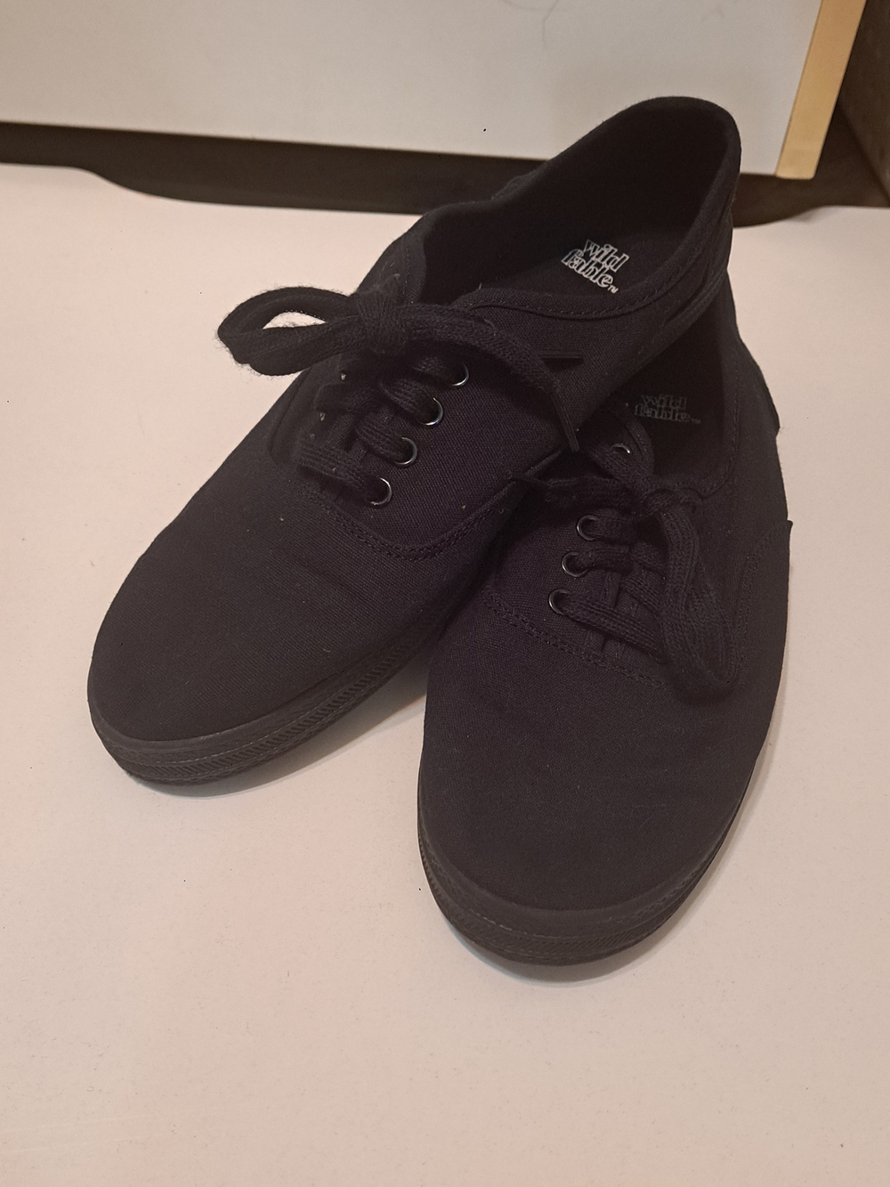 a new day Black Canvas Lace-Up Women’s Sneakers